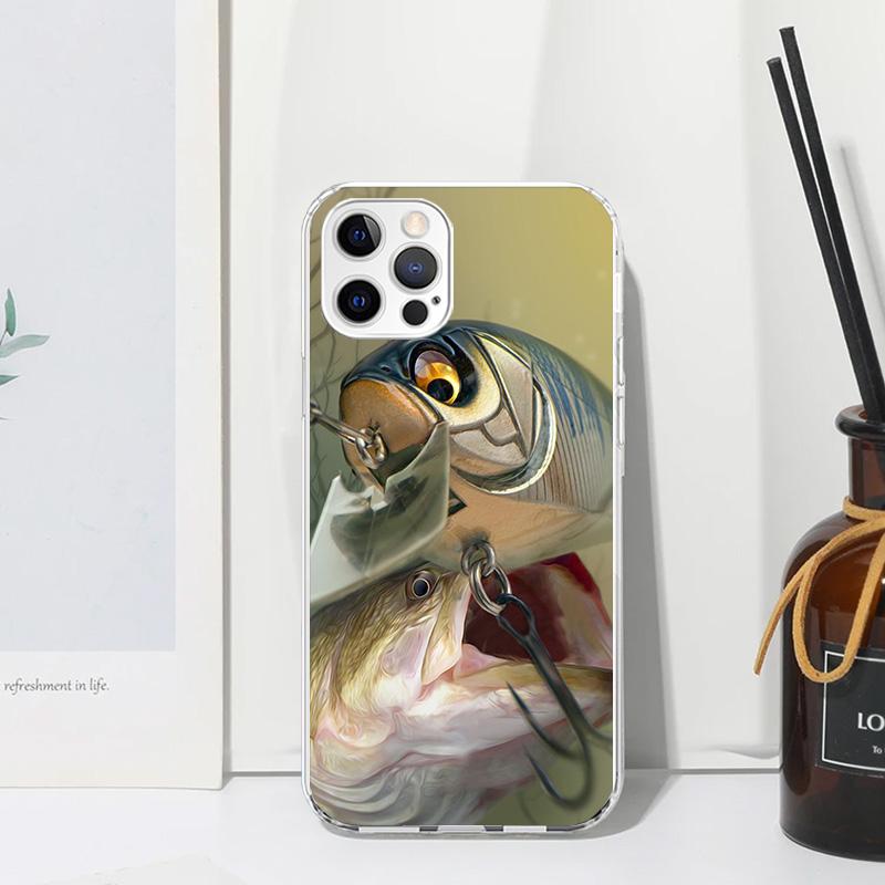 Carp Fish Fishing Rod Hook Phone Case For Iphone 17 Air 16 15 Plus 16E 14 Pro Max 13 Mini 12 11 7 8 SE Fundas Soft Back Cover 17