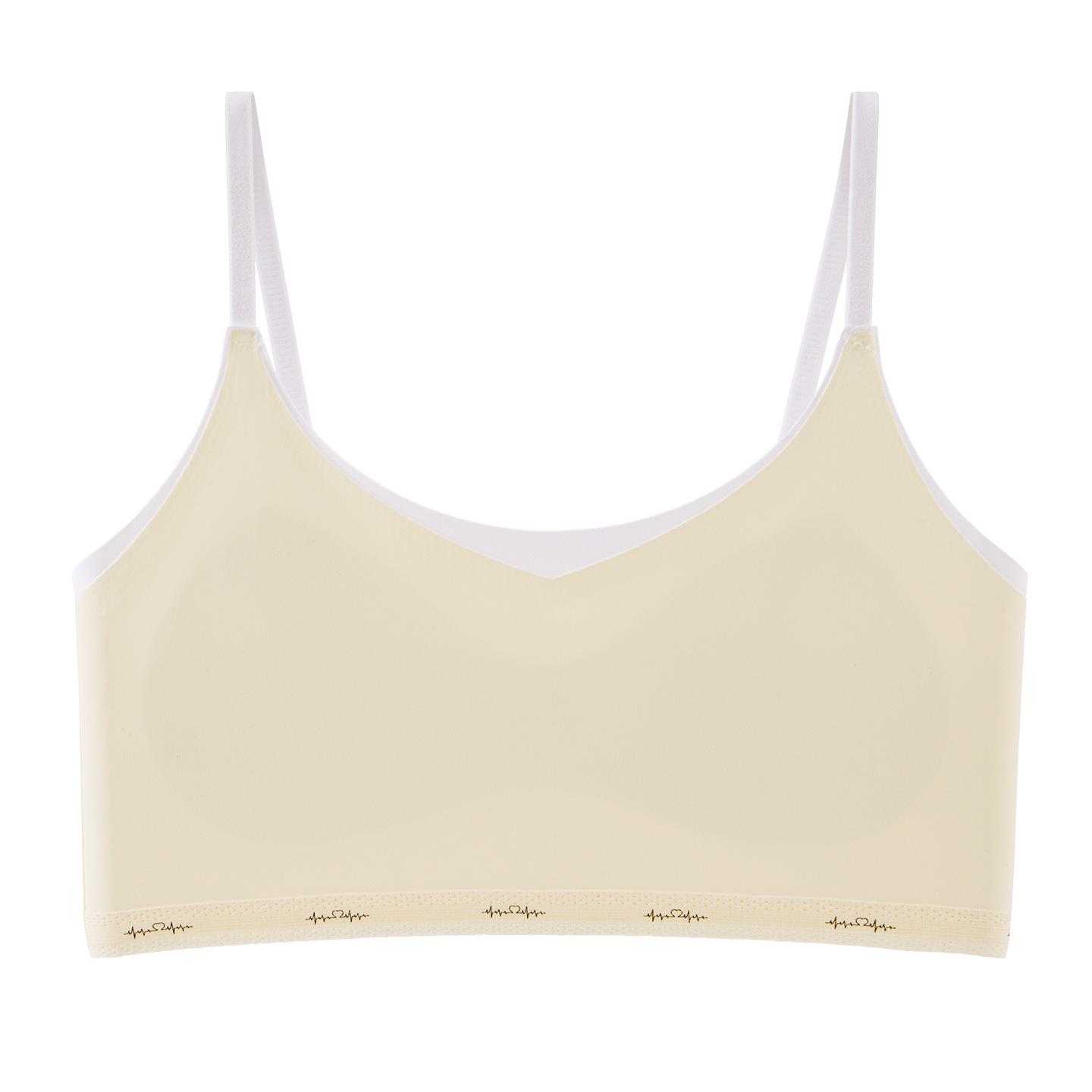 Seamless Puberty Underwear: Girls 7-12, Stage 1 Fixed Cup Teenage Bra Vest. L (70-95 lbs)