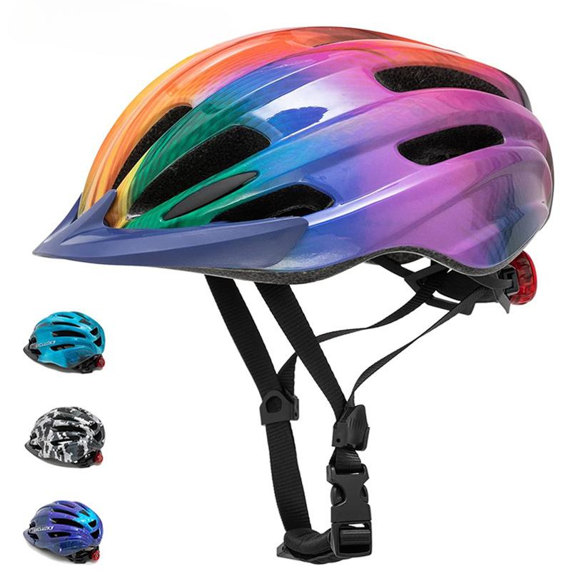 

Children s Bicycle Helmets with Tail Lights Adjustable Teen Riding Helmets Outdoor Skateboard Bicycle Helmets S-M（50-57）