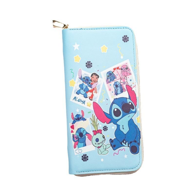 New Children's Wallet Medium and Long Zipper Clutch Bag Cartoon Style Fashion Pu Leather Student Wallet Change Bag