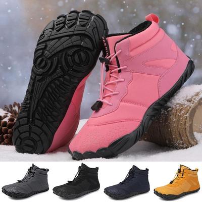 Fashion Winter Warm Running Barefoot Shoes Women Men Rubber High Ankle Boots Waterproof Non-Slip Breathable for Trekking Climbing