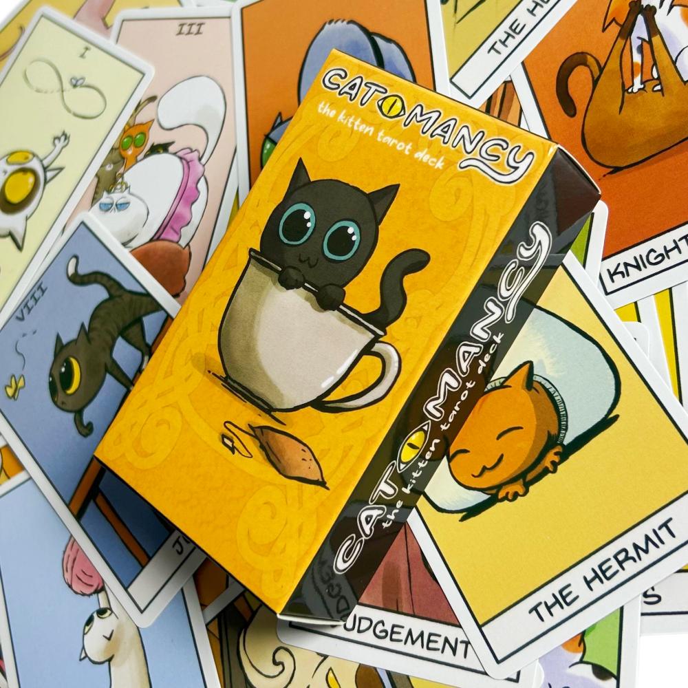 Cat Mancy Kitten Tarot Cards English Version Divination for Family Party Perfect Board Game for Cat Lovers