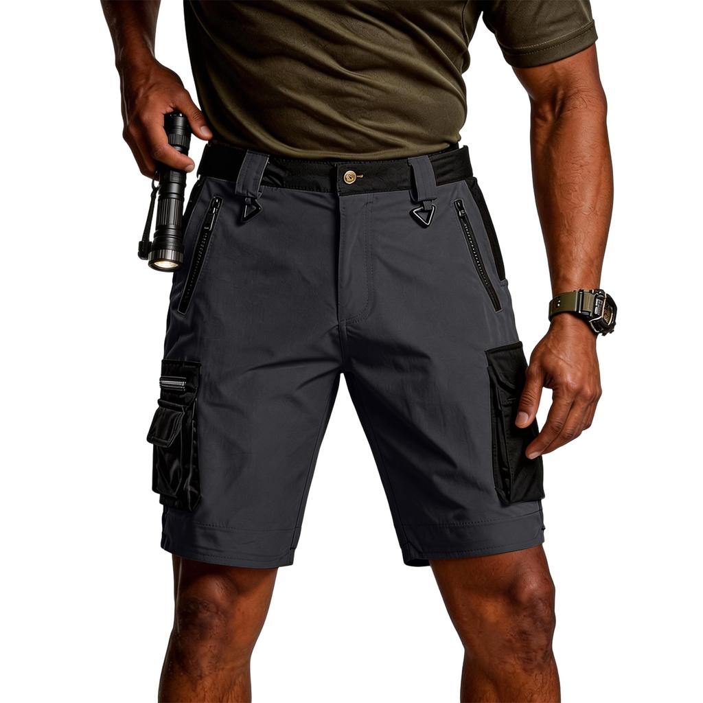 Men's Stretch Casual Work Pants, Lightweight Golf Pants, And Elastic Work Shorts With Multiple Pockets