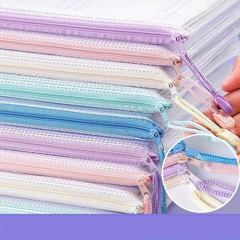 10 A4 portable zippered file bags