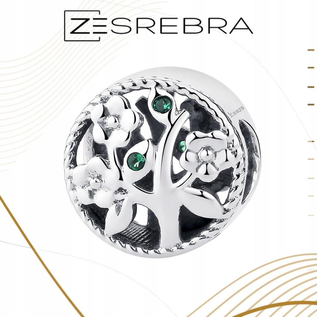 Charms Tree Bead Pendant 925 Colorful Zircons Beads