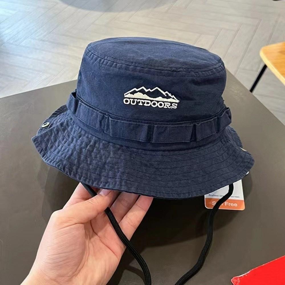 

Unisex Travel Hat Mountain Range Embroidery Bucket Hat Fashion Mountaineering Hat Camping