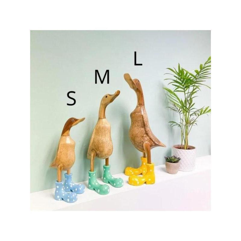 Cute Rain Boot Duck Simulation Duck Statue Rainshoe Duck Sculpture Crafts Ornament for Home Garden Decors Yard(Right Look 1pcs)