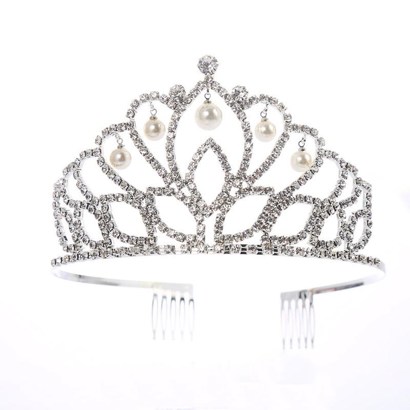 Bridal Crown Claw Chain Rhinestones Crown Dance Suit Dinner Accessories Birthday Party Adult Children Hair Comb Headband