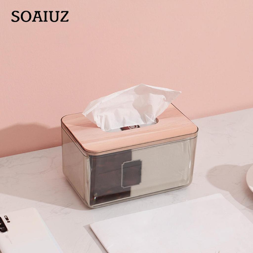 Paper Towel Dispenser Wood Tissue Box Cover Holder Countertops Bathroom Toilet Tissue Box Napkin