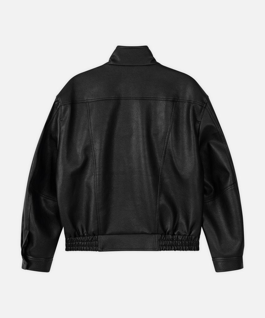 DRAW FIT Ackermann High-Neck Leather Bomber Jacket [Black]