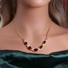 Unique S925 silver vine design necklace real Gemstone Natural oval Garnet Fine Jewelry for women's birthday wedding banquet gift
