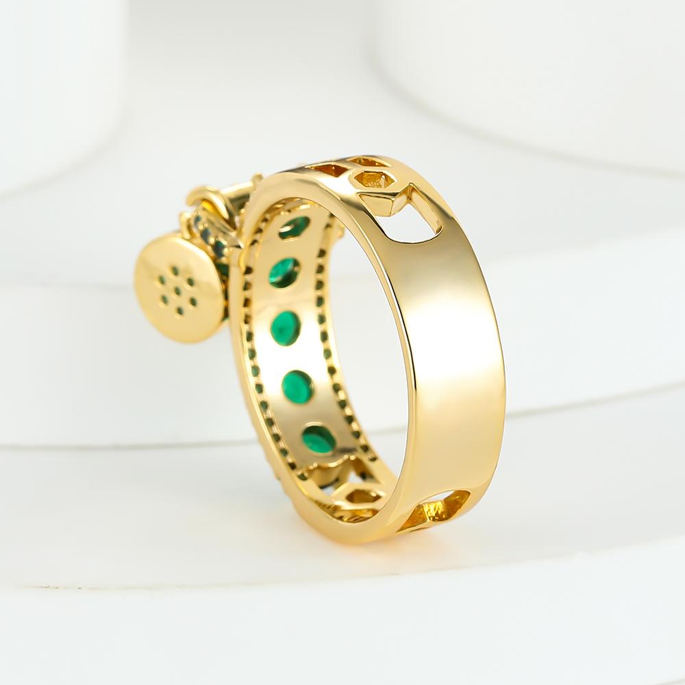 Vintage Female Purple Green Stone Dangle Ring Gold Color Zircon Round Rings For Women Dainty Wedding Bands Christmas Day Jewelry