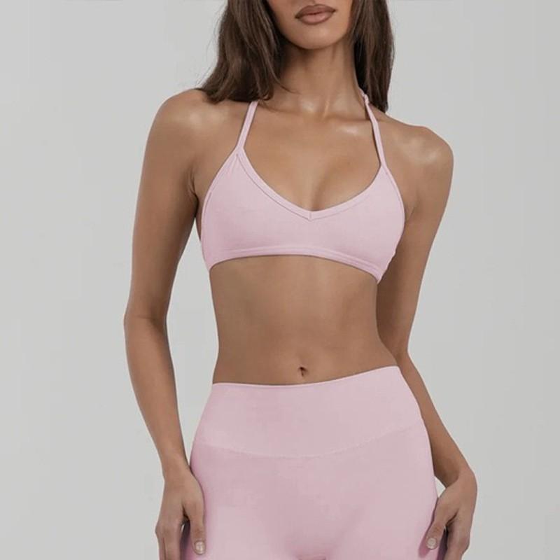 Set Sutien Sport Yoga Cu Bureți Detașabili Pantaloni Largi Talie Înaltă Pantaloni Scurți Femei Antrenament Fitness Dans