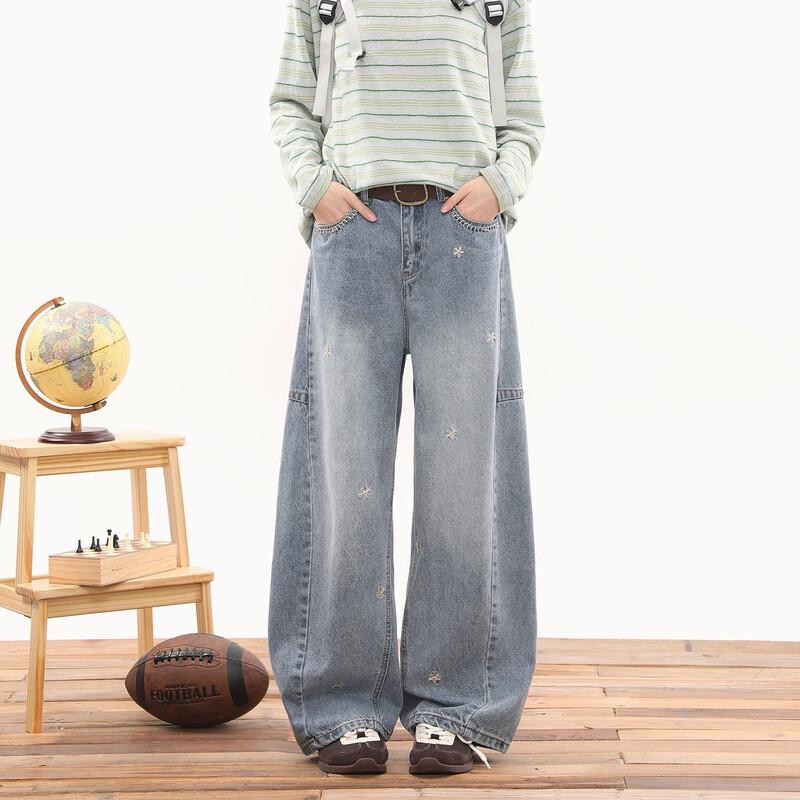 

BEETLE TOWN Women s Embroidered Washed Wide-Leg Jeans XL