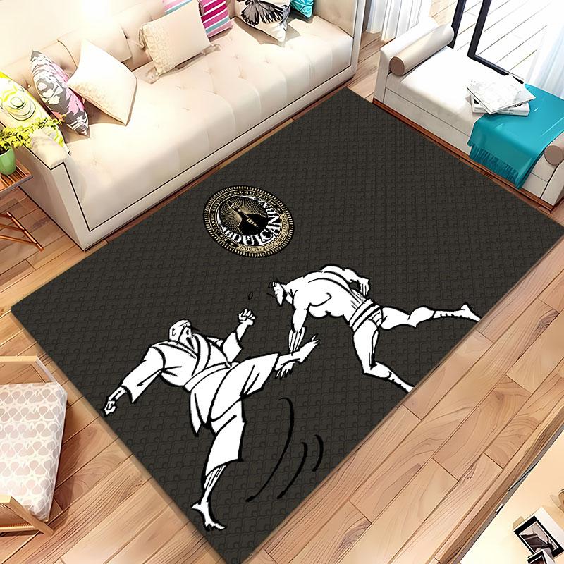 Tappeto Japanese B-Bjj Mma Guerriero di Jiu-Jitsu, Tappeto per Soggiorno Camera da Letto Divano Zerbino Decorazione, Tappetino Antiscivolo per Bambini Alfombra