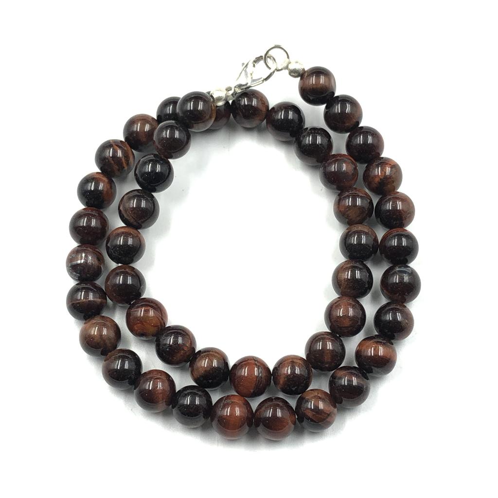 8mm Pedra Natural Olho de Tigre Estrela Vermelha Contas Redondas Joias Artesanais Colar Bonito 17-20" Presente de Aniversário Para Ela 8BN-56