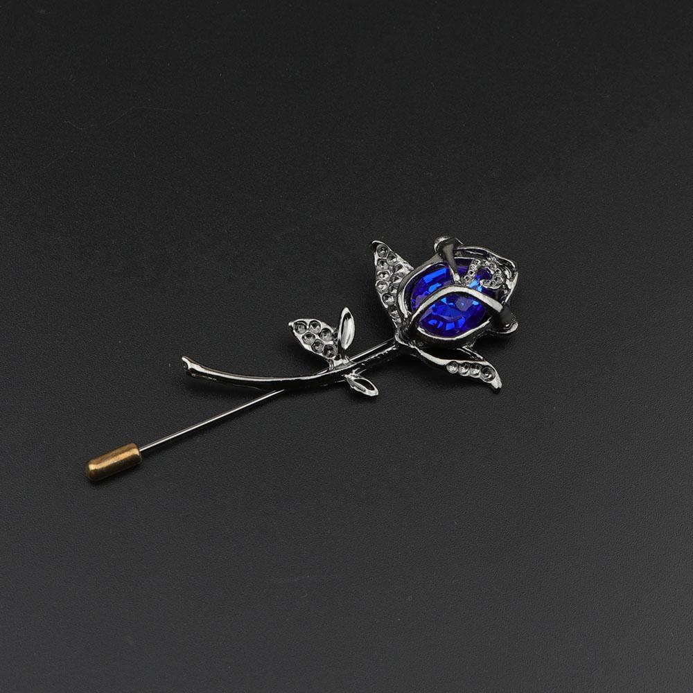 Men's Advanced Retro Breastpin Pin Golden Jewelry Rose Flower Banquet Brooch Stick Corsage Collar Pins Shirt Accessory Gift