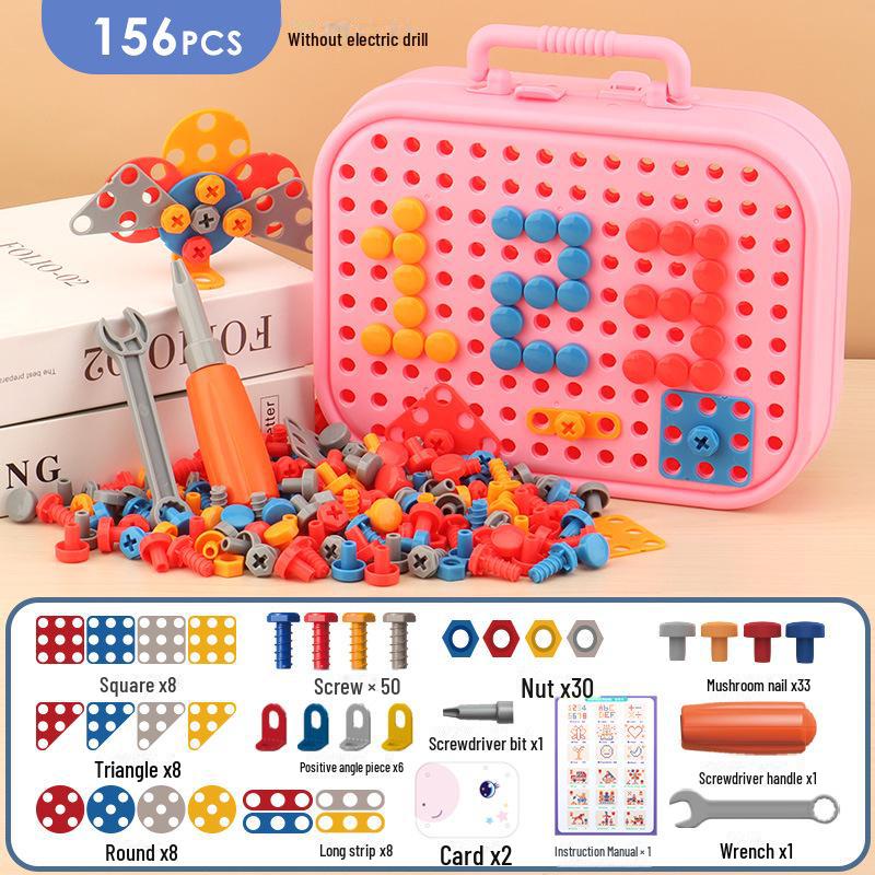 Children's Educational Screw Assembly Toy: Electric Drill & Tool Box for Boys