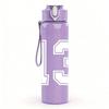 1PC Number Thirteen White Pattern 750ml Color Plastic Sports Water Bottle Leakproof Flip Straw Lid Suitable for Sports Office Home Use