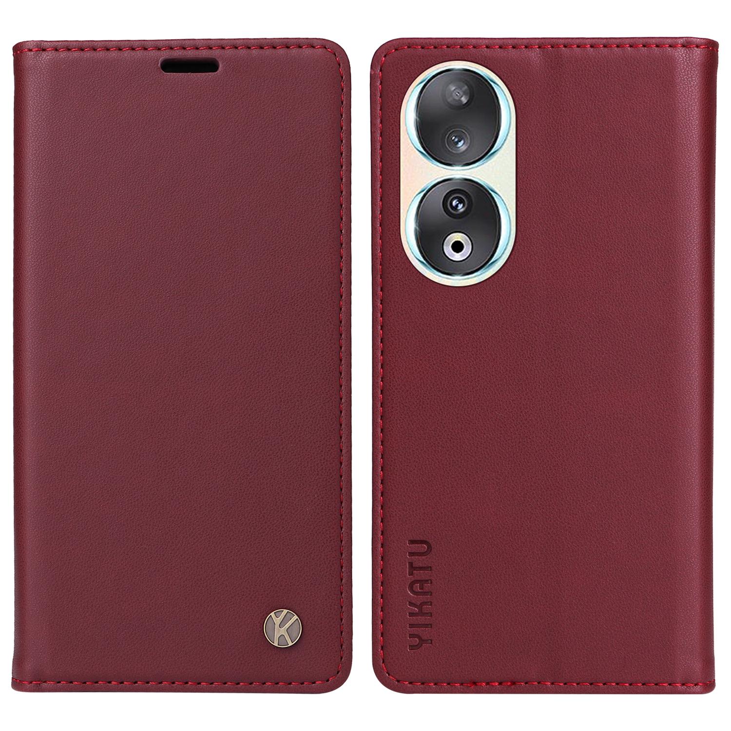 YIKATU YK-001 Чехол-подставка из кожи для Honor 90, прочная магнитная застежка B