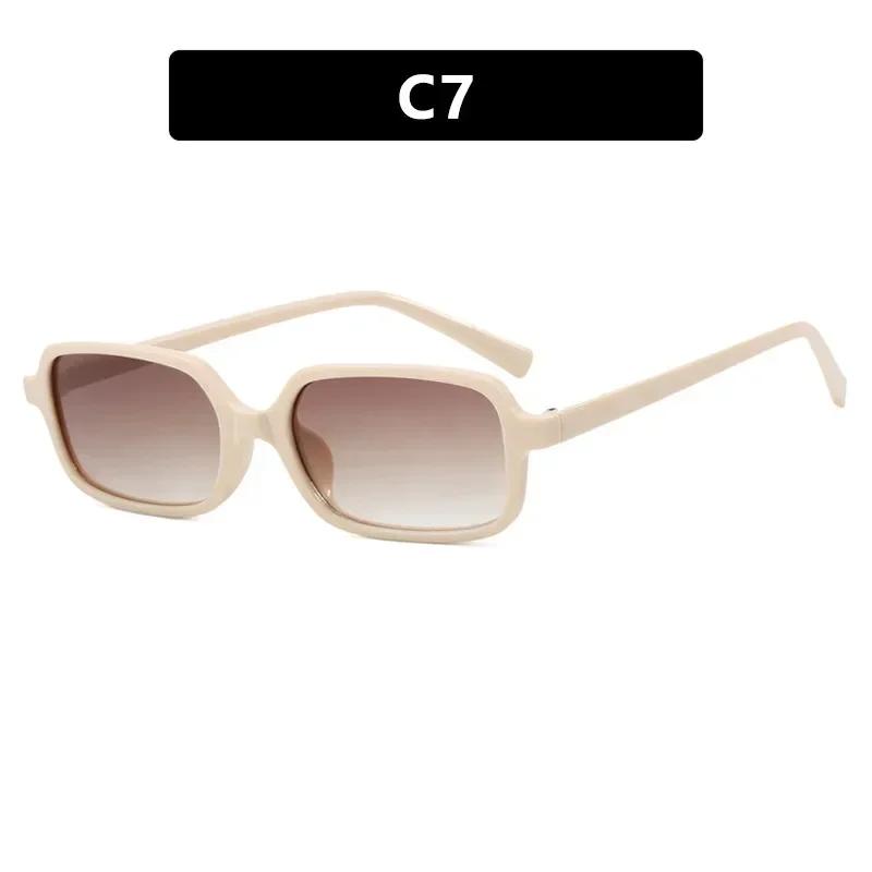 Retro Fashion Small Box Anti Uv Flat Lens Uv400 Simple And Versatile Sunglasses Outdoor Travel Sunscreen And Windproof Glasses