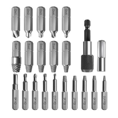 22Pieces Damaged Screw Extractor Drill Bit Set Stripped Screw Extractor Kit for Broken Bolt Extractor All-Purpose