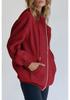 Women's Oversized Drawstring Zip Hoodie - Teen Girls' Autumn Casual Jacket Sweatshirt