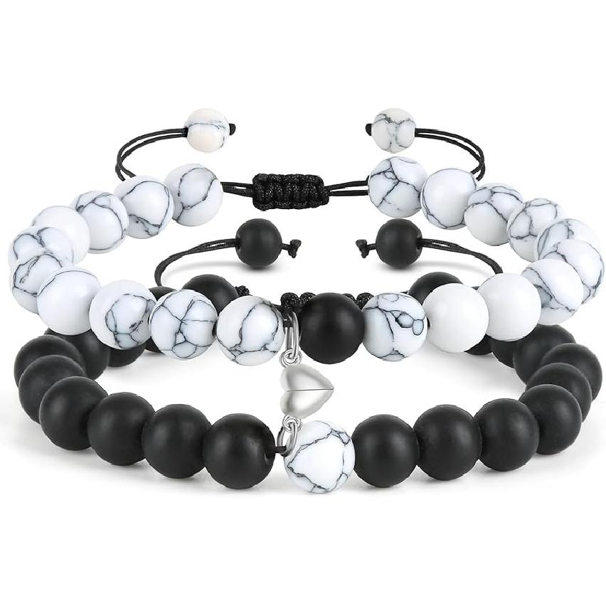 Couple Matching Bracelets, Bf and Gf Bracelets, Best Friend Bracelet,Stretch Adjustable Braid Bead Bracelets Jewelry for Him and Her