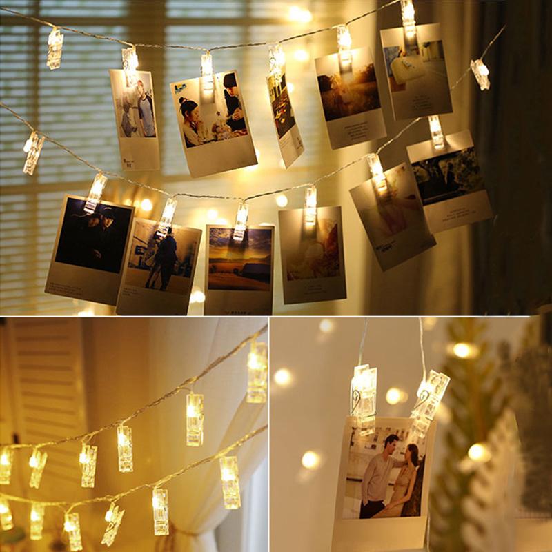 

2 м светодиодный подвесной фотоклип сказочные гирлянды для вечеринки, свадьбы, дня рождения, подвесной светильник для декора фотографий
