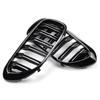 Griglia paraurti anteriore per BMW Serie 5 M5 G30 G31 520i 530i 540i ABS 2 listelli Griglia anteriore a rene Nero lucido