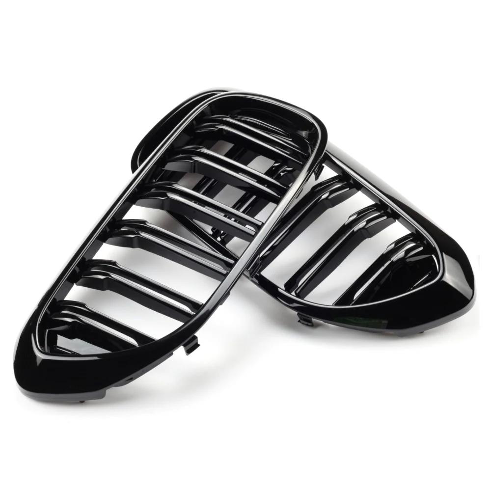 Griglia paraurti anteriore per BMW Serie 5 M5 G30 G31 520i 530i 540i ABS 2 listelli Griglia anteriore a rene Nero lucido