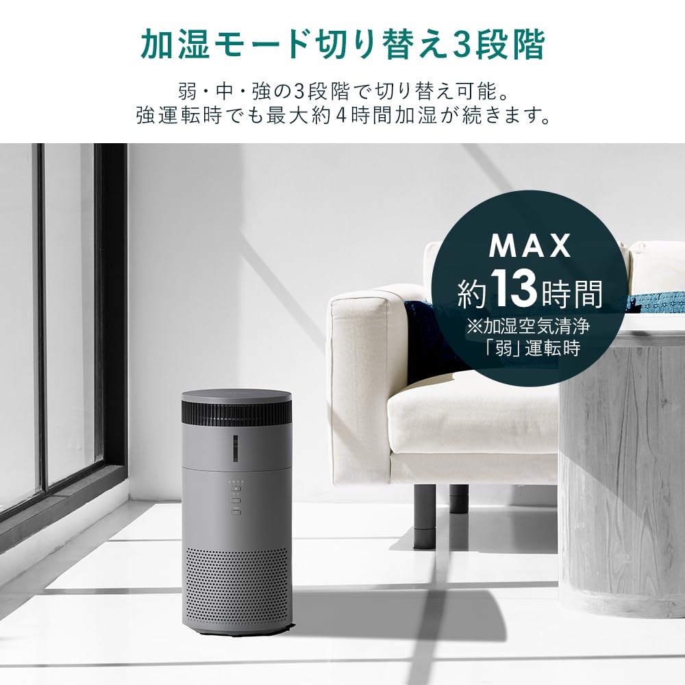 IRIS OHYAMA Air Purifier with Humidifying 10 Tatami Humidifying Air Evaporative Fully Water Supply from Dust Energy Allergy Easy To Compact White