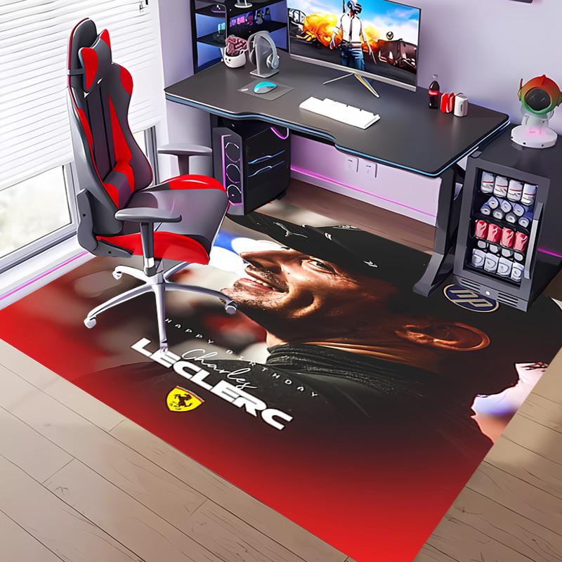 C-charles Leclerc F1 Racing-Themed Entrance Mat,Non-Slip Mat Area Rug,Room Decor,Outdoor Decor,Kitchen Rug,Doormat - Machine Washable,Easy to Clean