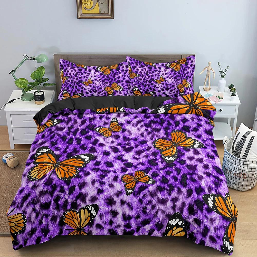 Leopard Pattern Duvet Cover Animals Print Cheetah For Kids Man And Woman Luxury Golden Wildlife Theme Decorations Bedroom Queen