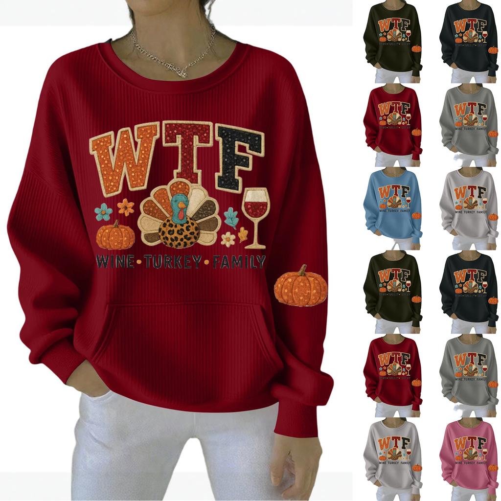 Women's Loose Comfortable Casual And Fashionable Round Neck Christmas Pattern Long Sleeved Sweatshirt