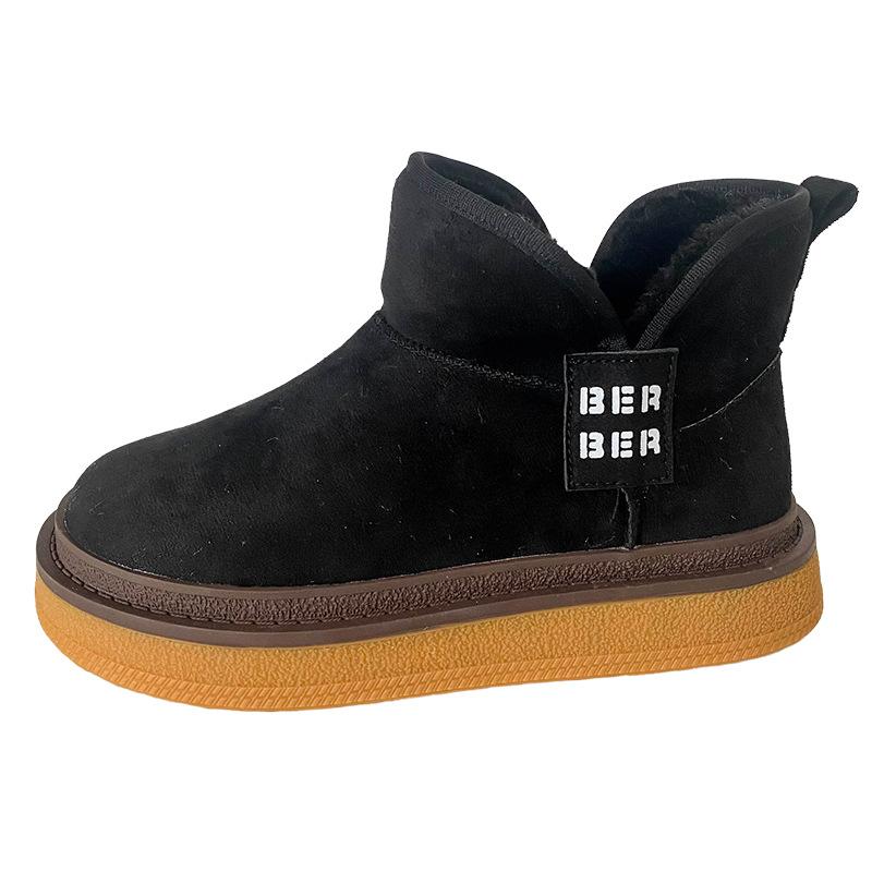 

LZ6037 зимние сапоги женские сапоги 2024 новые зимние бархатные женские сапоги маленькие белые туфли 2024 новые короткие сапоги 35 чёрный