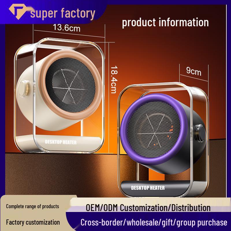Compact Portable Desktop Heater - Quick Heat Smart Blower for Office and Dormitory