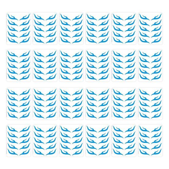 Forehead Decal Stickers for Kids Red Blue Washable Waterproof Face Tattoos for Cosplay Performances Flame Wave Designs Sticker