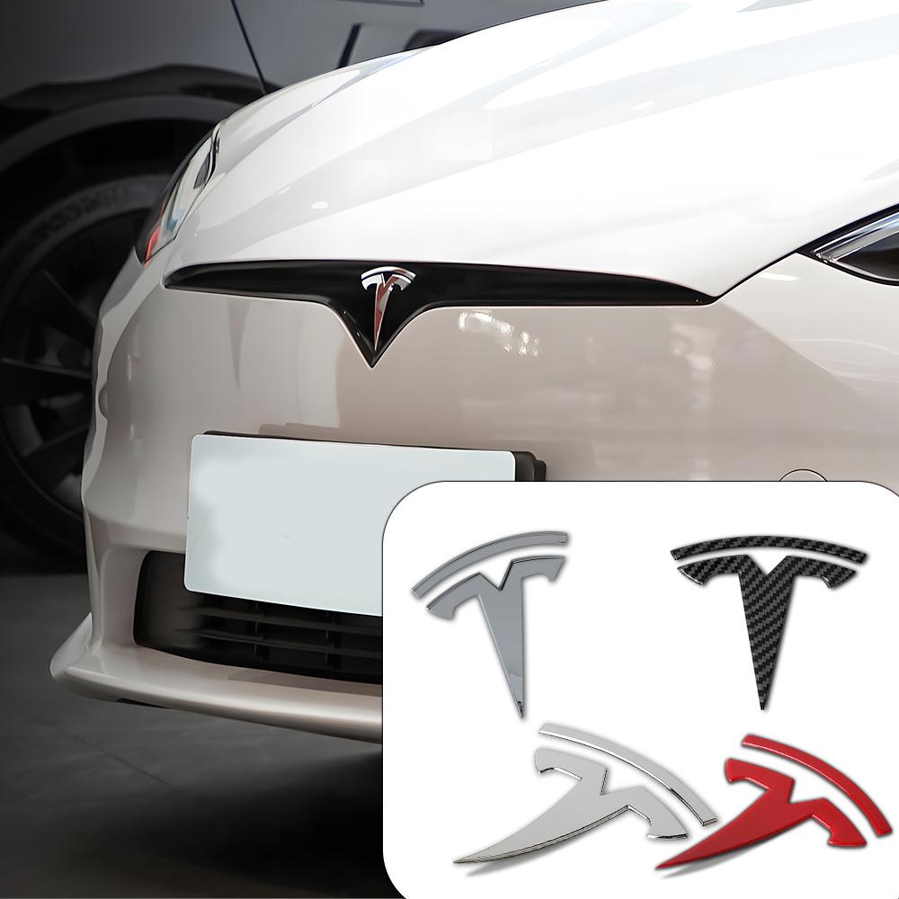 AME1 Car Front Grill Badge Auto Hood Trunk Emblem Sticker Auto Accessories For Tesla Model 3 Y S X 2017-2023 Roadster SpaceX Coil Mod