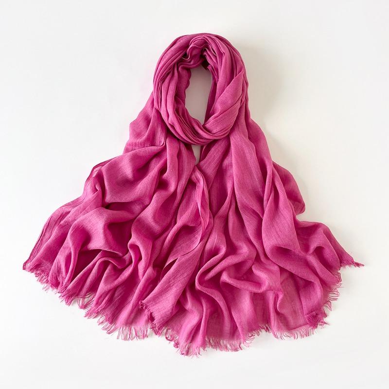 Solid color scarf shawl fashion literary cotton and linen scarf red silk scarf women's desert travel shawl