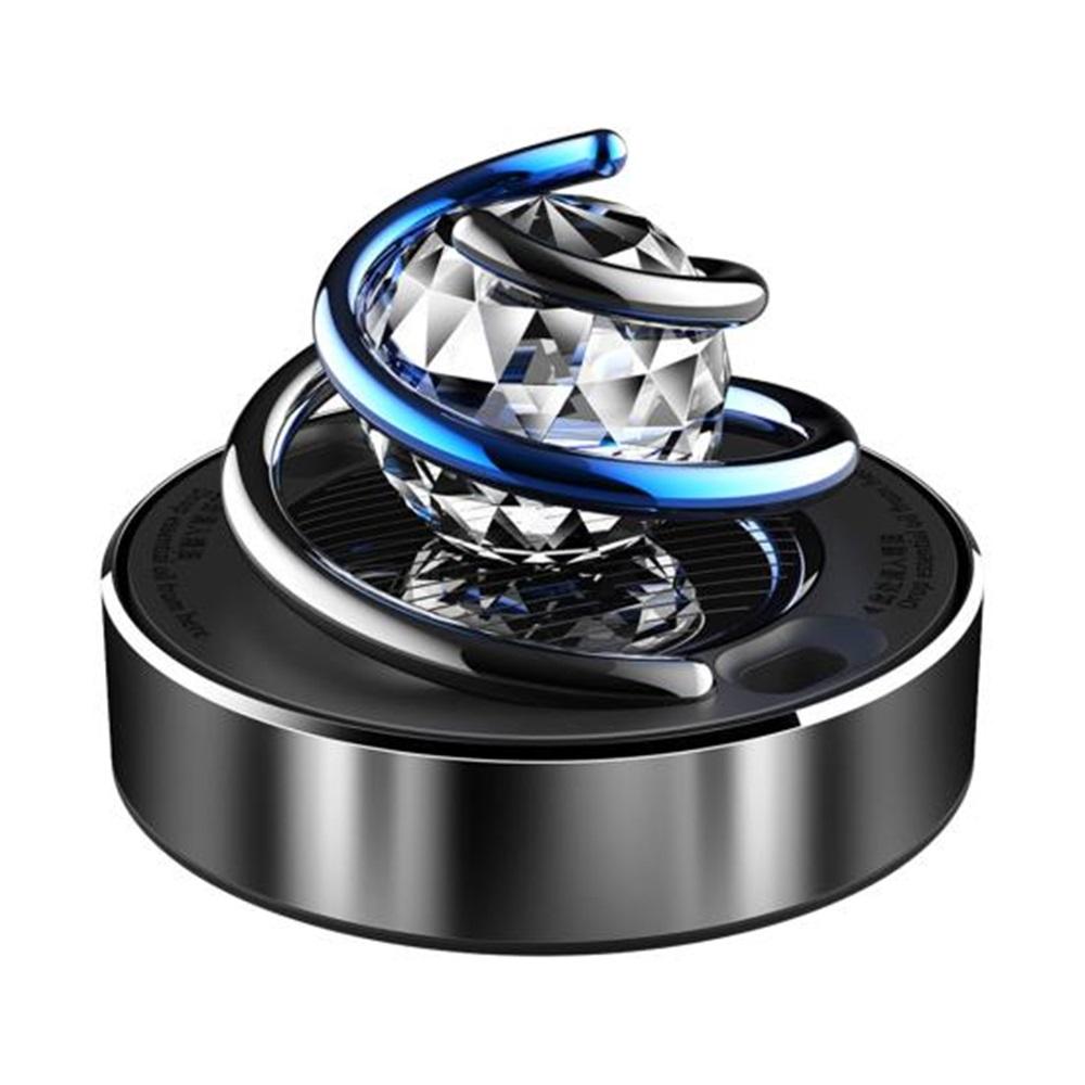 Odświeżacz powietrza do samochodu zasilany energią słoneczną Obrotowa spirala Rhinestone Długotrwały zapach Stop Auto Aromaterapia Dyfuzor Ozdoba Akcesoria do wnętrza samochodu