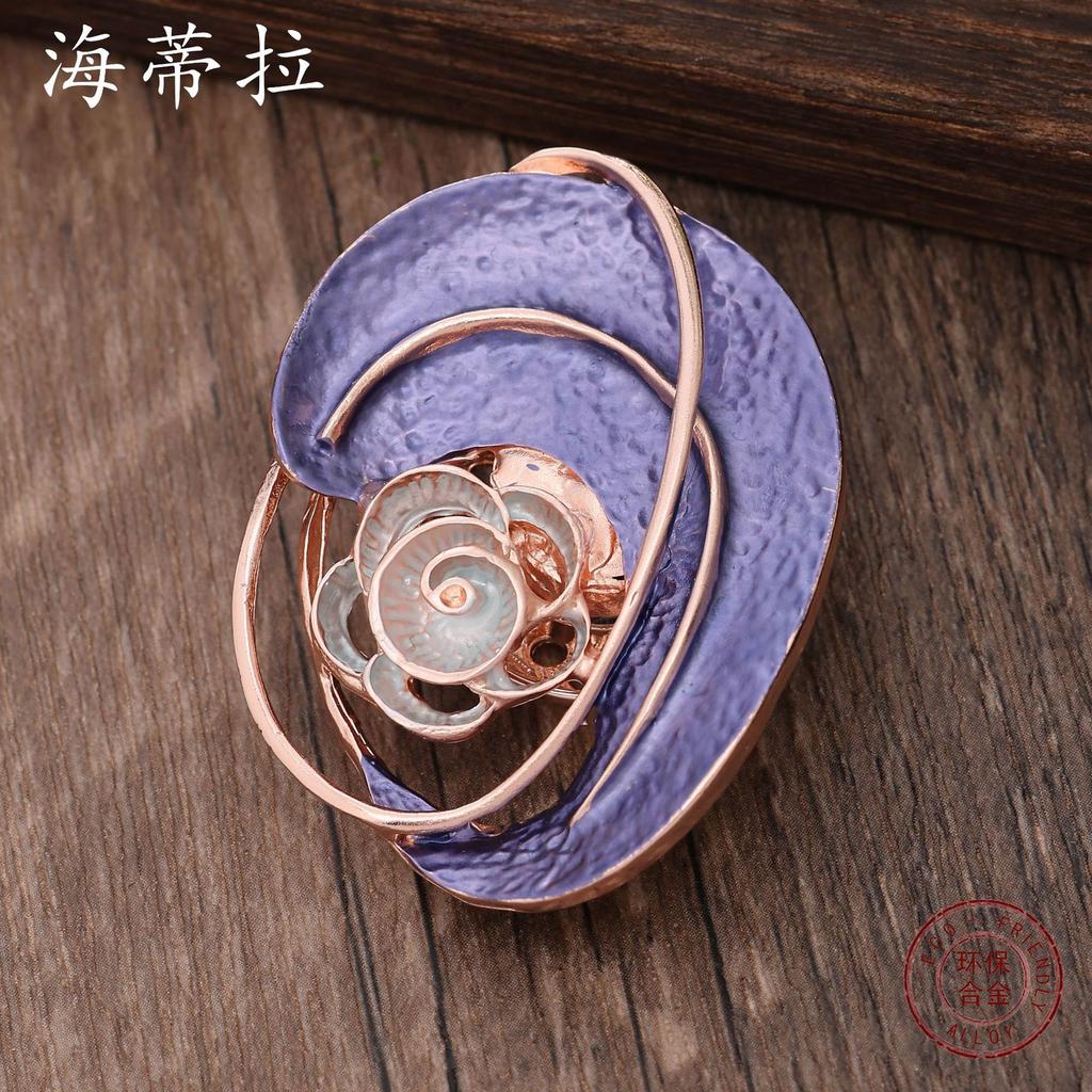 Nouvelle Couleur Huile Fleur Éternelle Émail Couleur Broche, Célébration, Banquet Dames Broche Multifonctionnelle Polyvalente