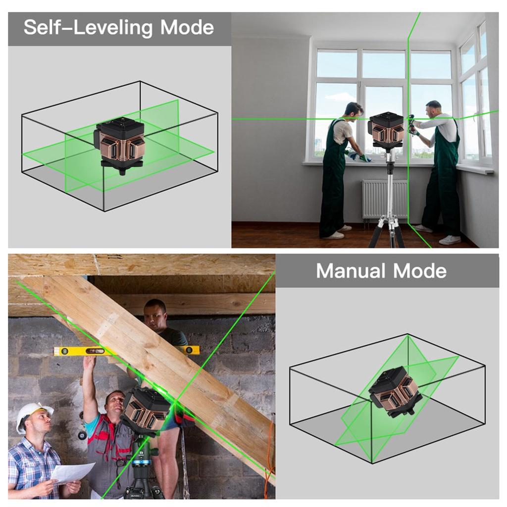 IP54 12/16 Lines Laser Level  Auto Self-Leveling 360 Horizontal And Vertical Cross Super Powerful Green Laser Beam Line Laser