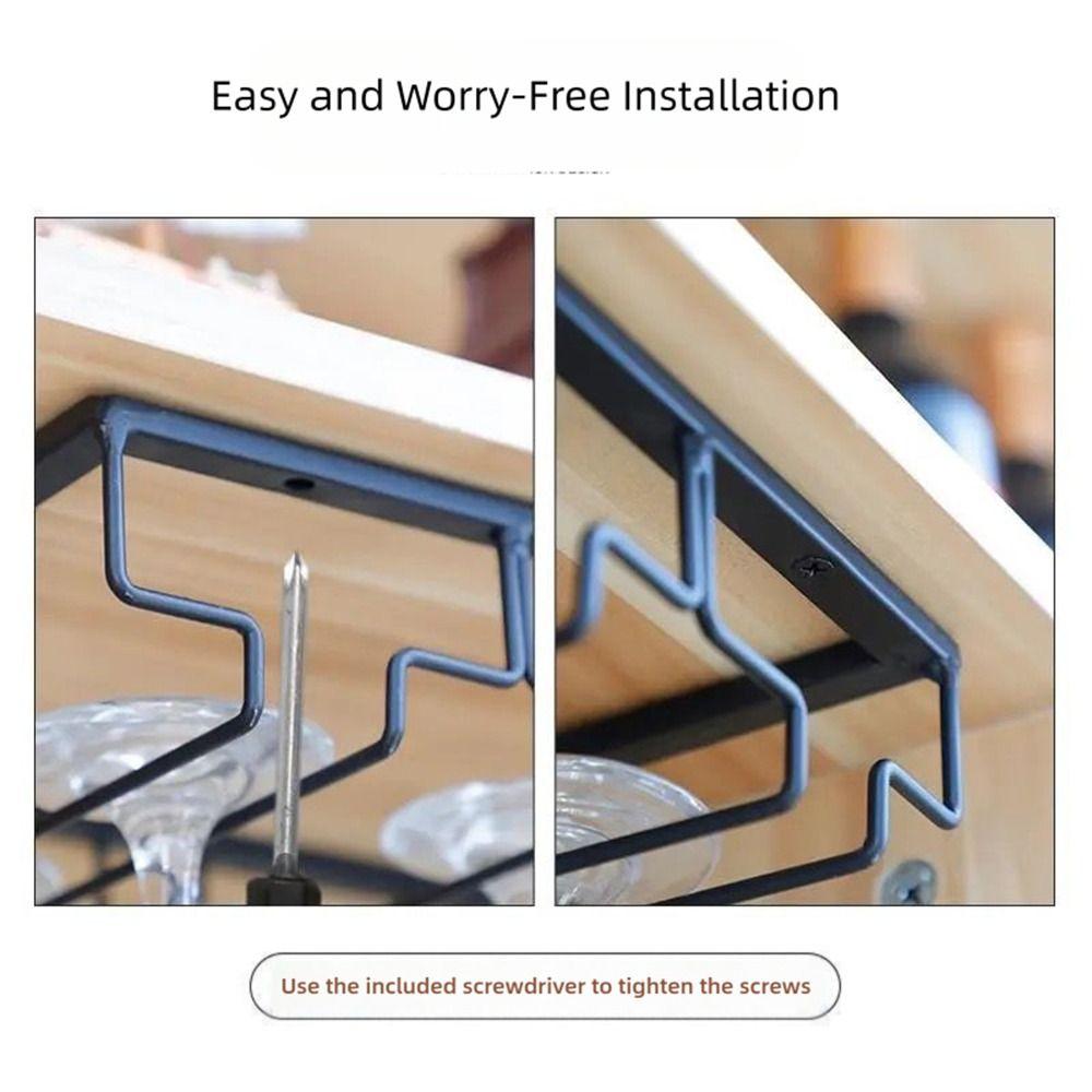 Black Wall Hanging Wine Glass Holder Iron Art Goblet Storage Rack  Glass Display