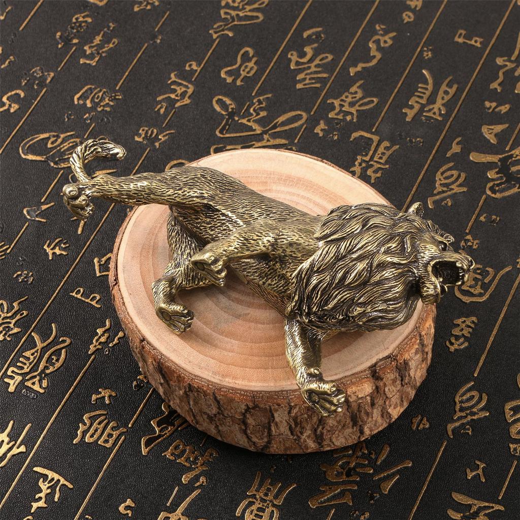 Metal Animal Figurines Lions Statues Shelf Decors Accent Lions Decorative Objects Tabletop Centerpieces for Home Decors