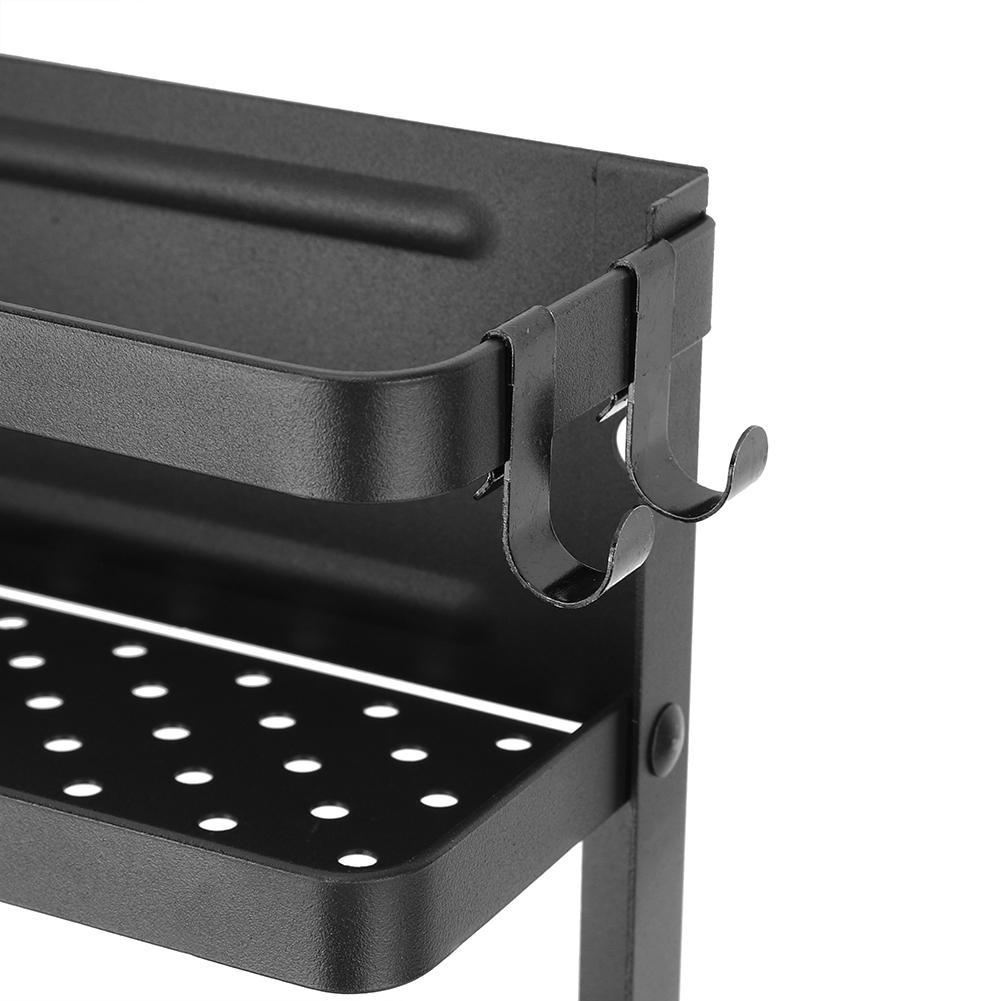 Household MultiFunctional Folding Magnet Refrigerator Rack Hanging Storage Rack (Black)