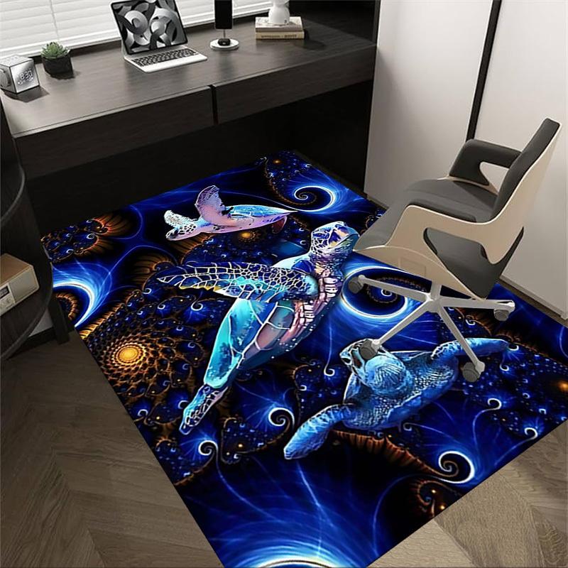 1 Stück Nicht-Rutsch-Bodenmatte mit Meeresschildkrötenmotiv, für Büro, Familie, Schlafzimmer, Studio - Großer Teppich, Dekorative Matte, Langlebiges Material-C0458