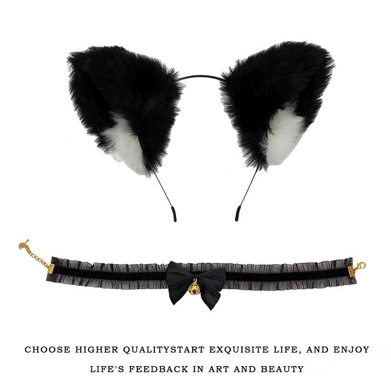 Handmade Cat Ears & Tail Set: Cute Cosplay Hair Accessories for Catgirl