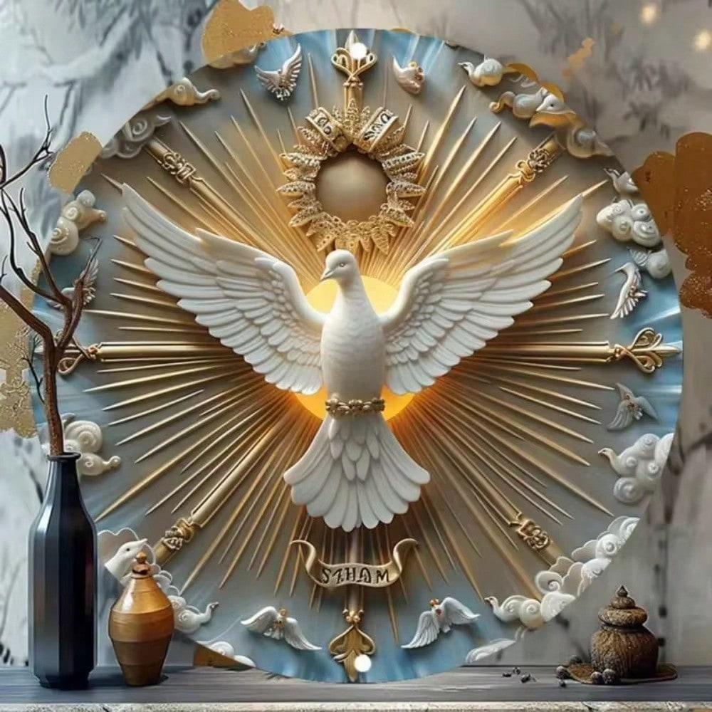 8x8 Inch Metal Christ Relief Wall Art - Religious 3D Decor for Home
