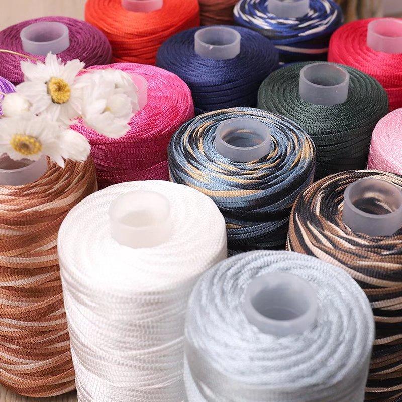 Flat Fancy Yarn Multi-color Yarn for Hand Crocheting Hat Bag Toy Shoes Diy Handknitting Yarn Spun Yarn for Blanket Knitting 100g